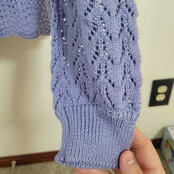 Candies Blue Crochet Sweater Size XXL - Picture 6 of 7